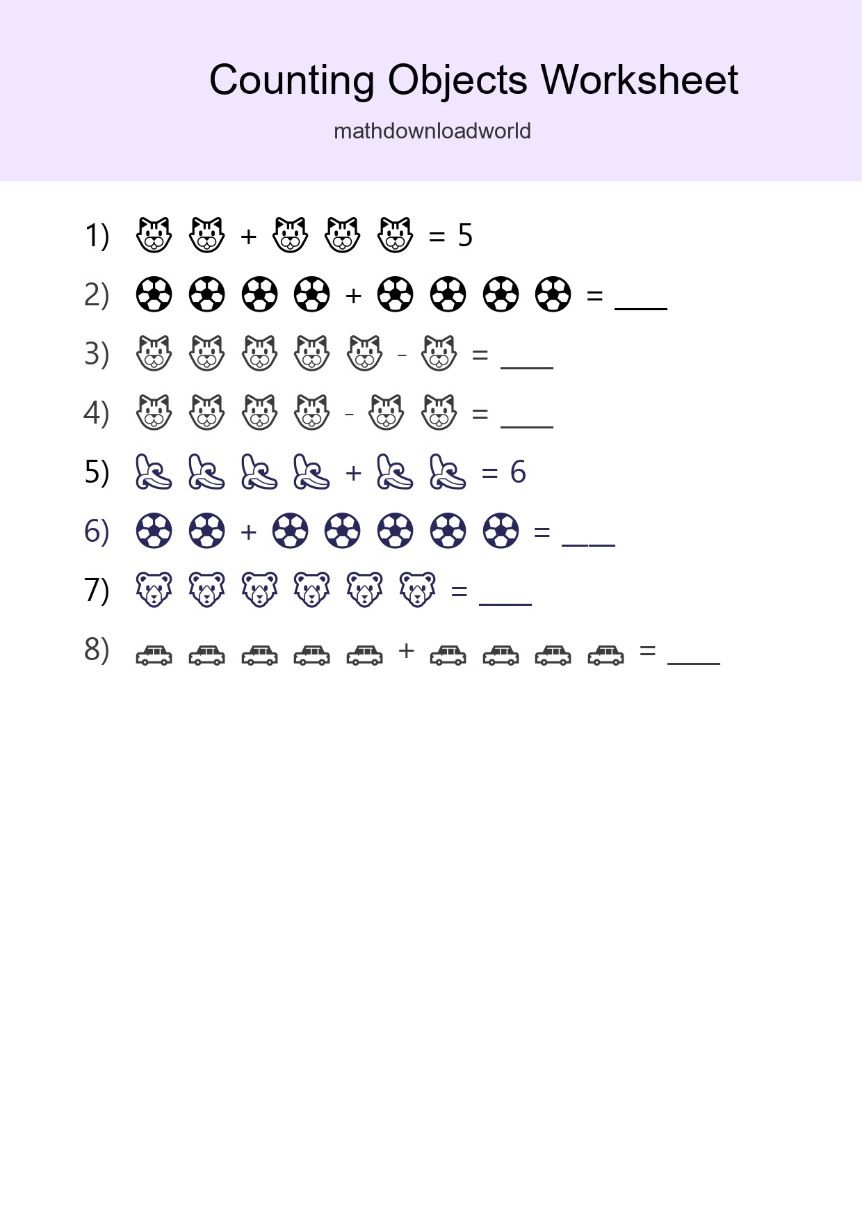 Free Counting Objects Worksheet For Kindergarten - Part 36