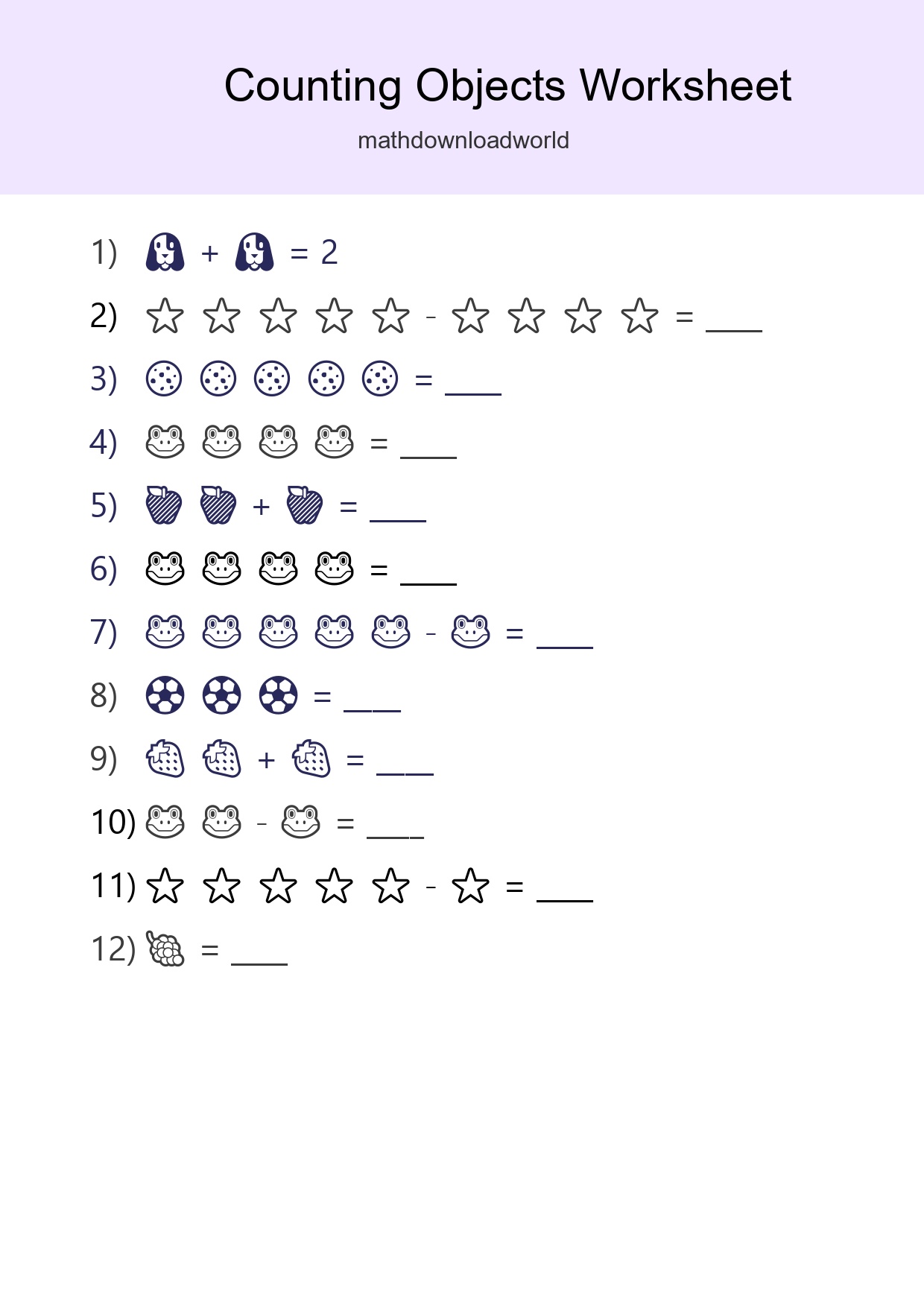 Free Counting Objects Worksheet For Pre-K - Part 168