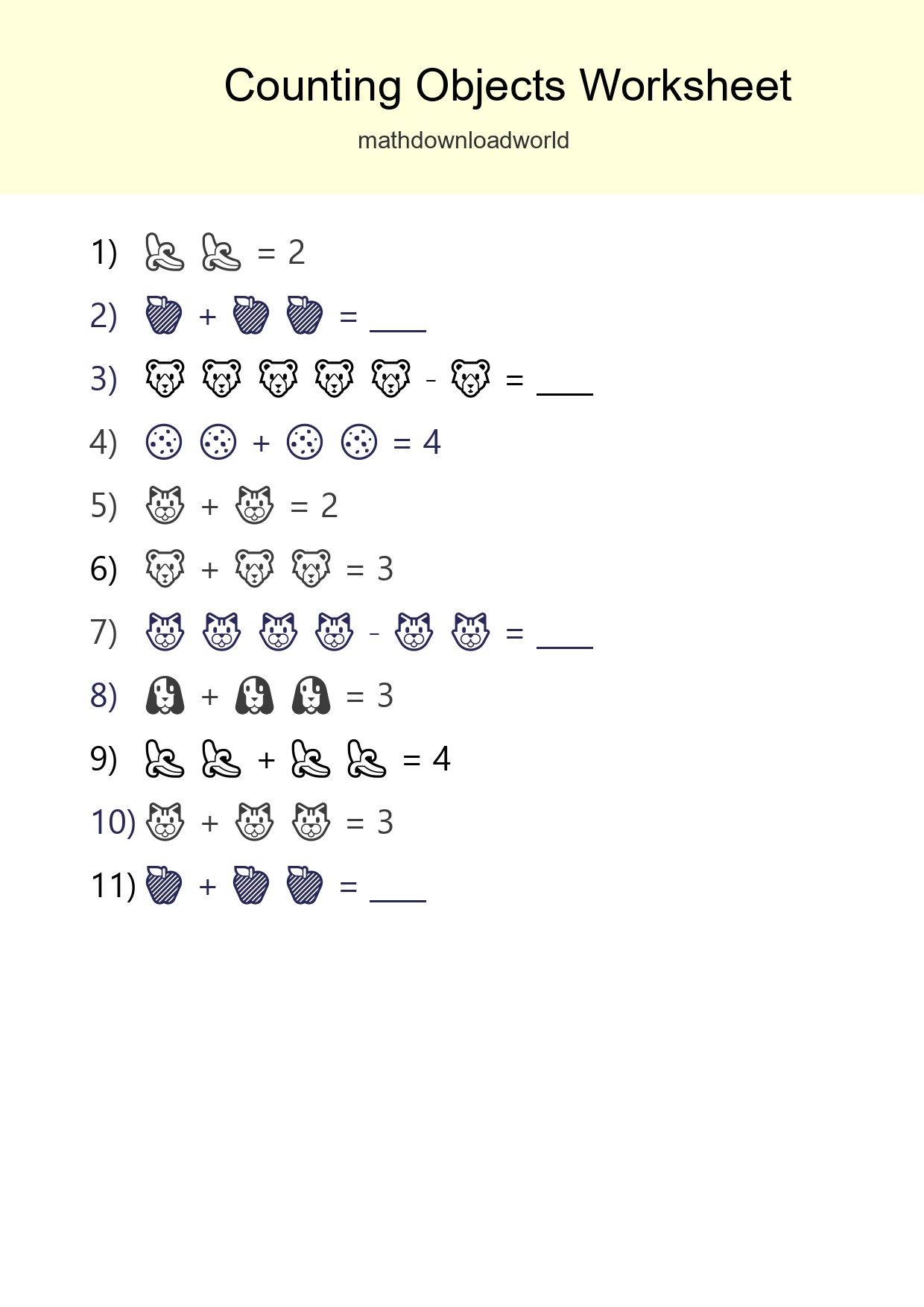 Free Counting Objects Worksheet For Pre-K - Part 3