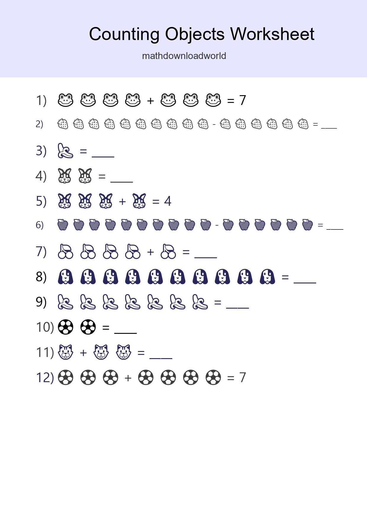 Kindergarten Count The Objects Worksheet - Part 80