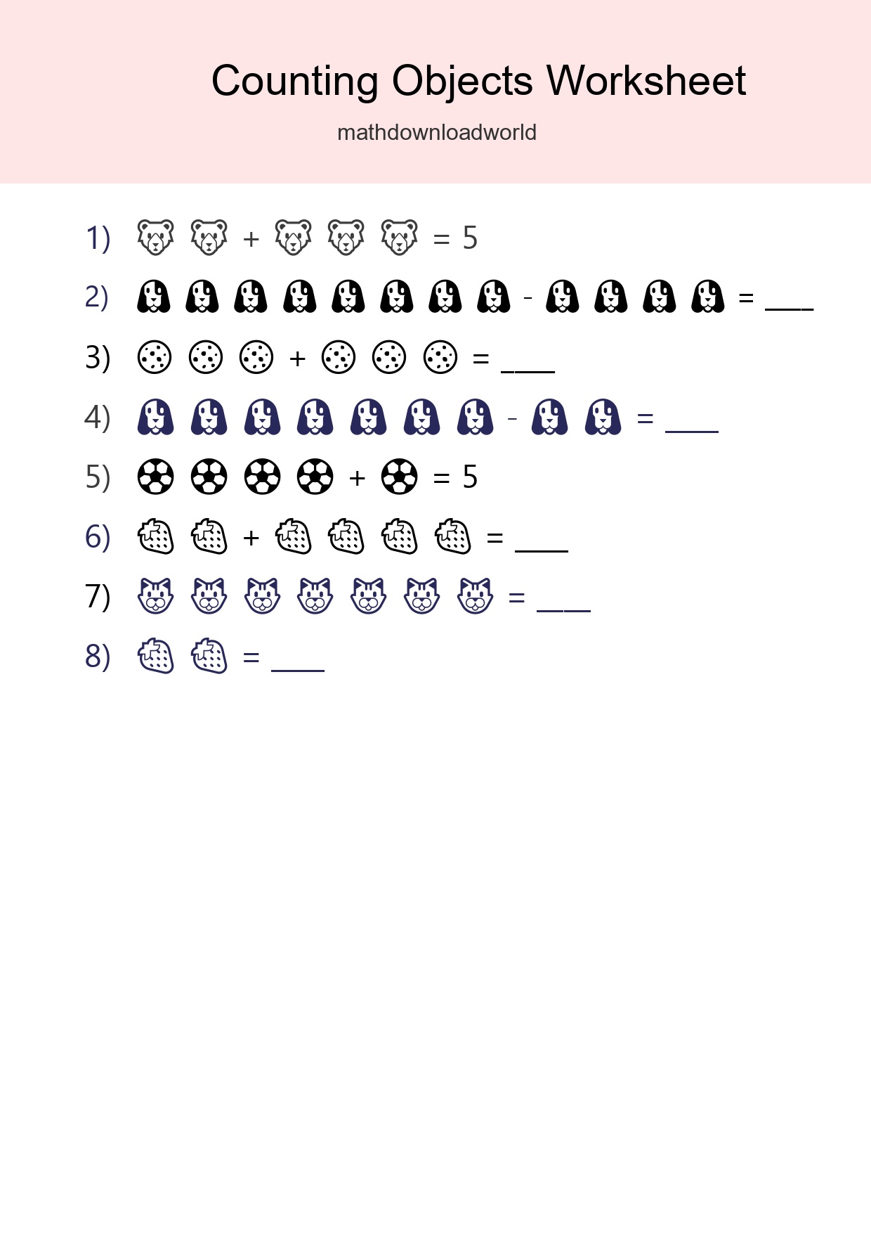 Kindergarten Count The Objects Worksheet - Part 91
