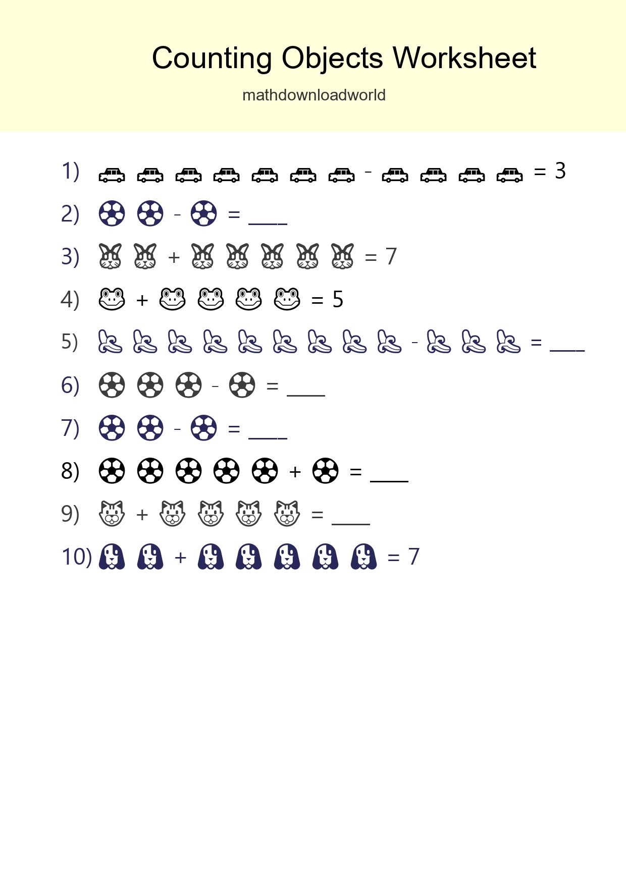 Learn Counting With Pictures Worksheet (Kindergarten) - Part 157