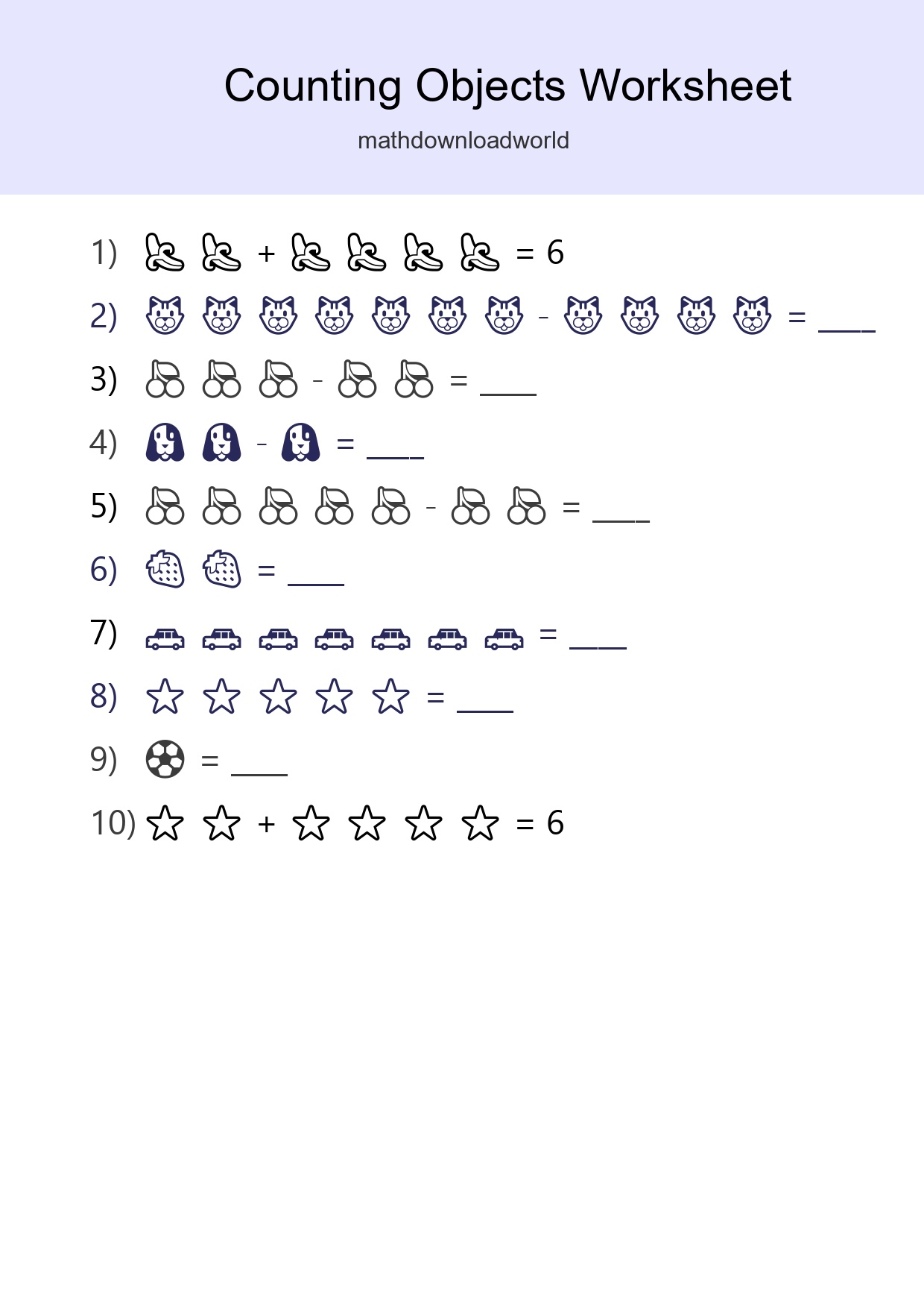 Learn Counting With Pictures Worksheet (Kindergarten) - Part 256