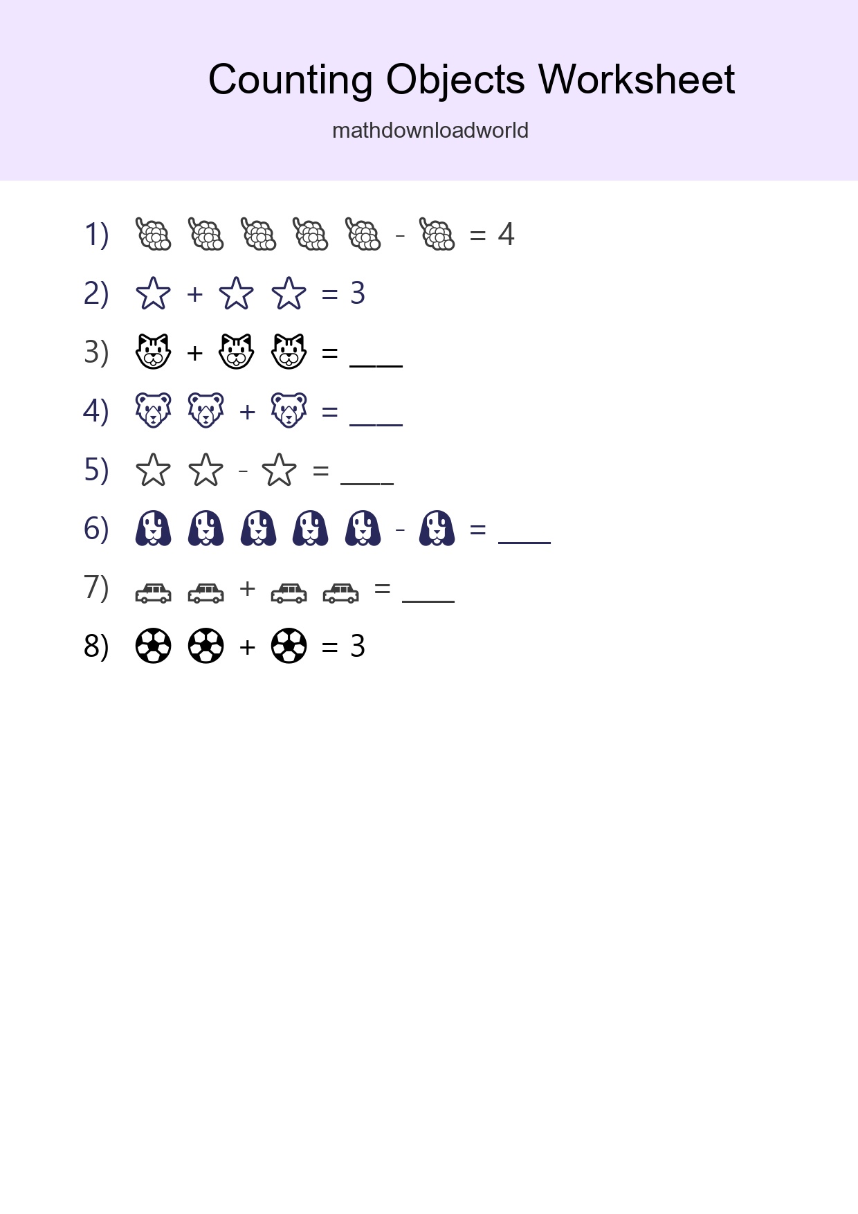 Learn Counting With Pictures Worksheet (Pre-K) - Part 124