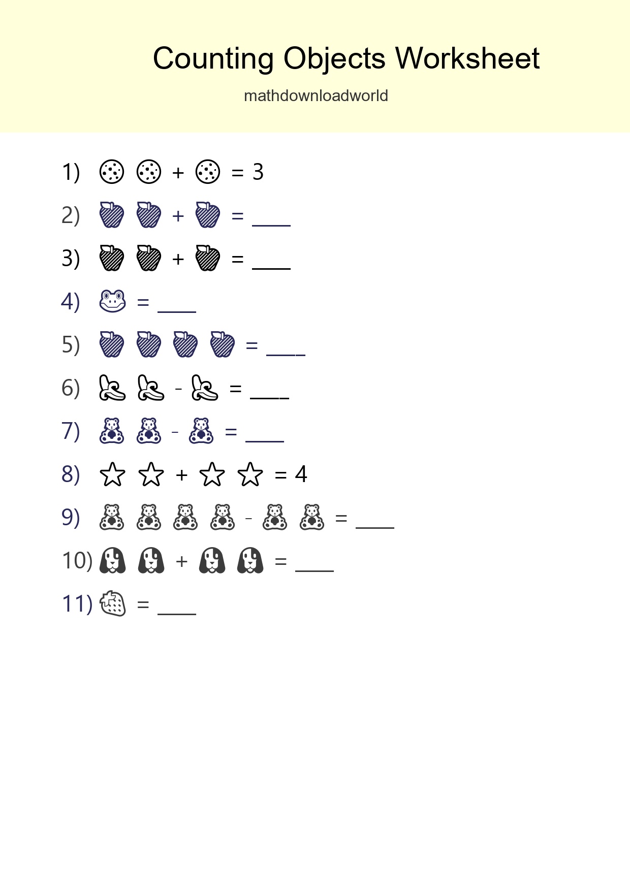 Learn Counting With Pictures Worksheet (Pre-K) - Part 25