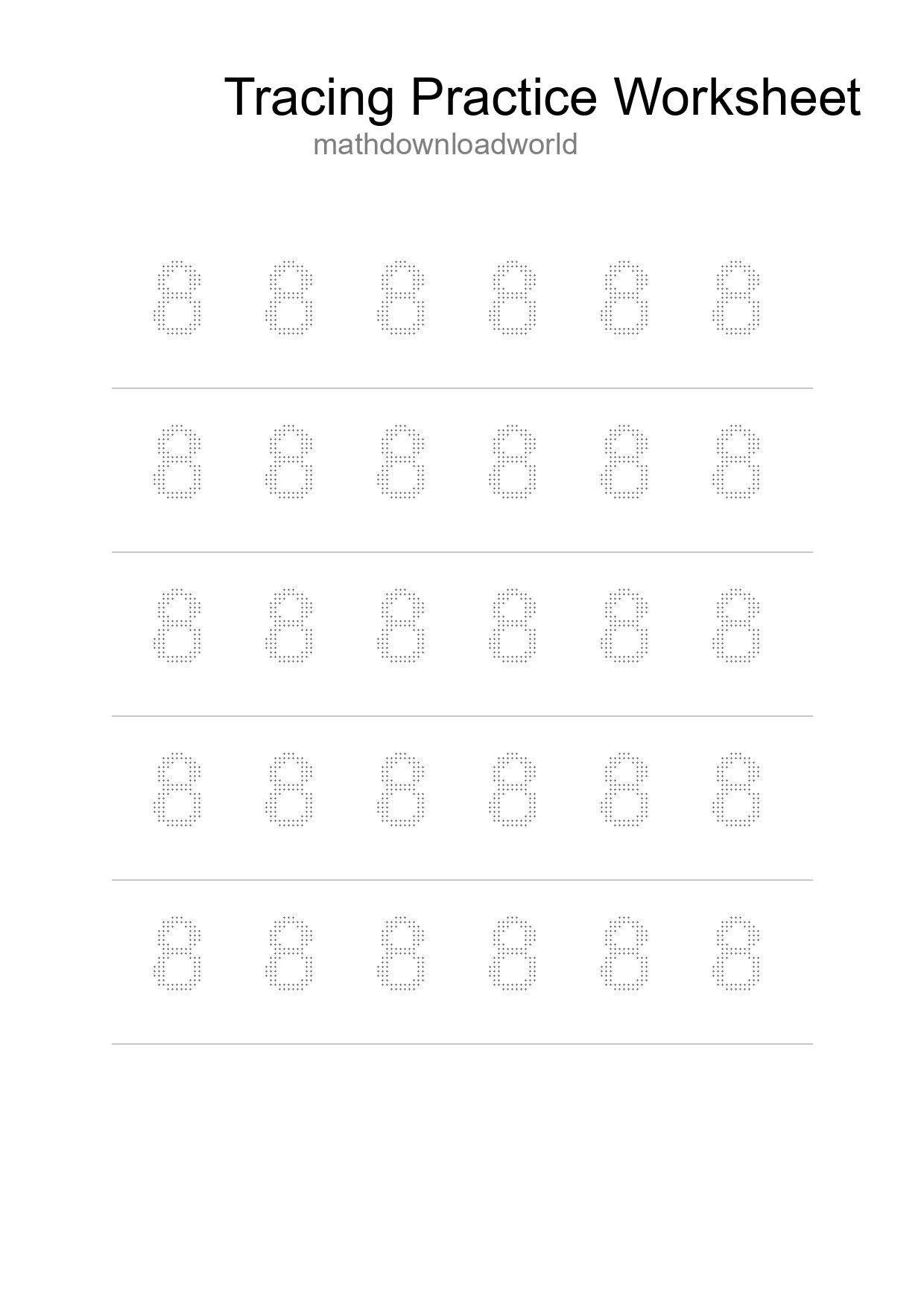 Printable Tracing Worksheet For Kids - Part 263