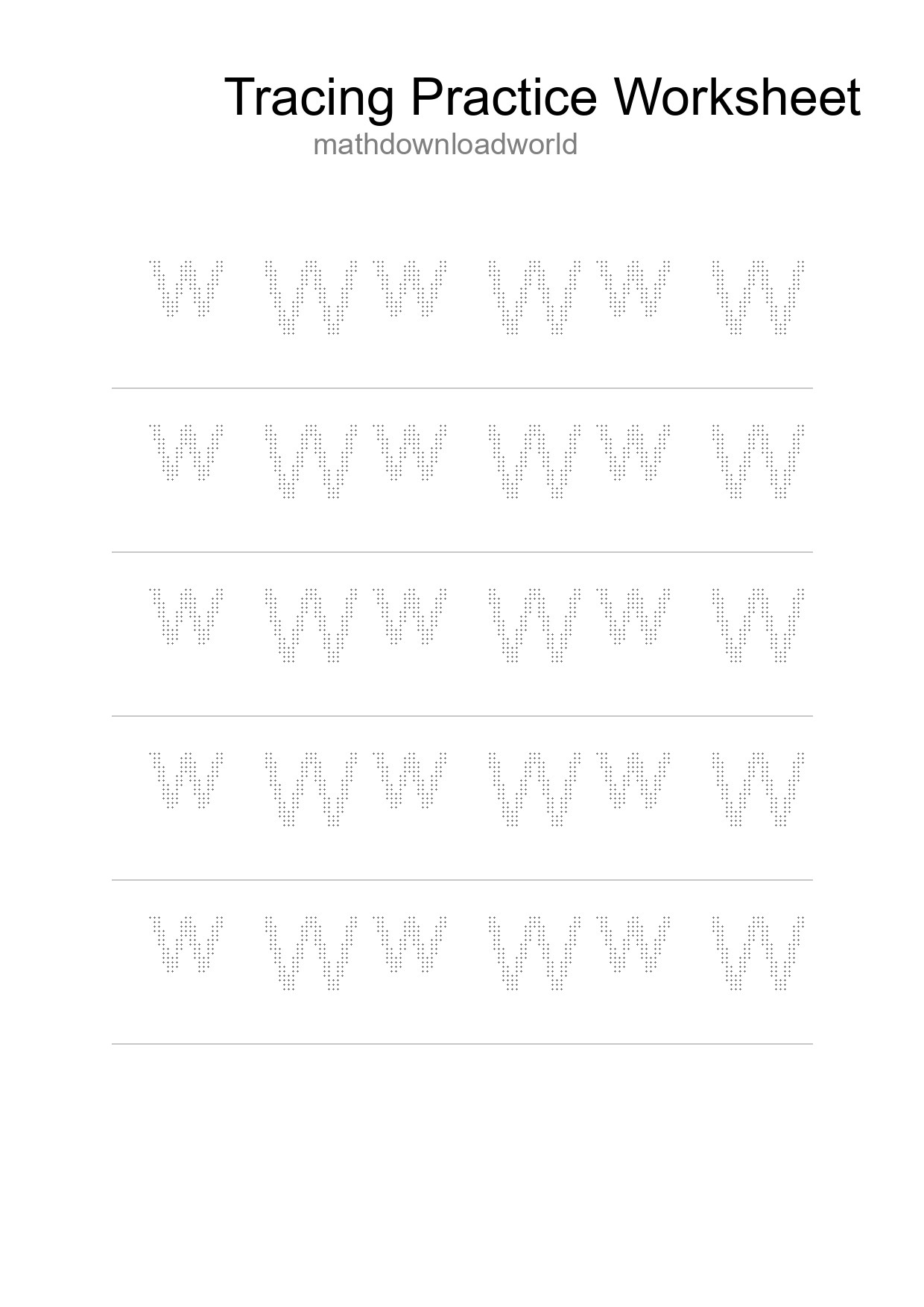 Printable Tracing Worksheet For Kids - Part 296